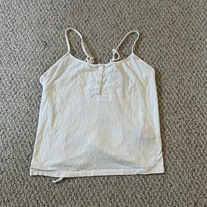 White buttoned crop top